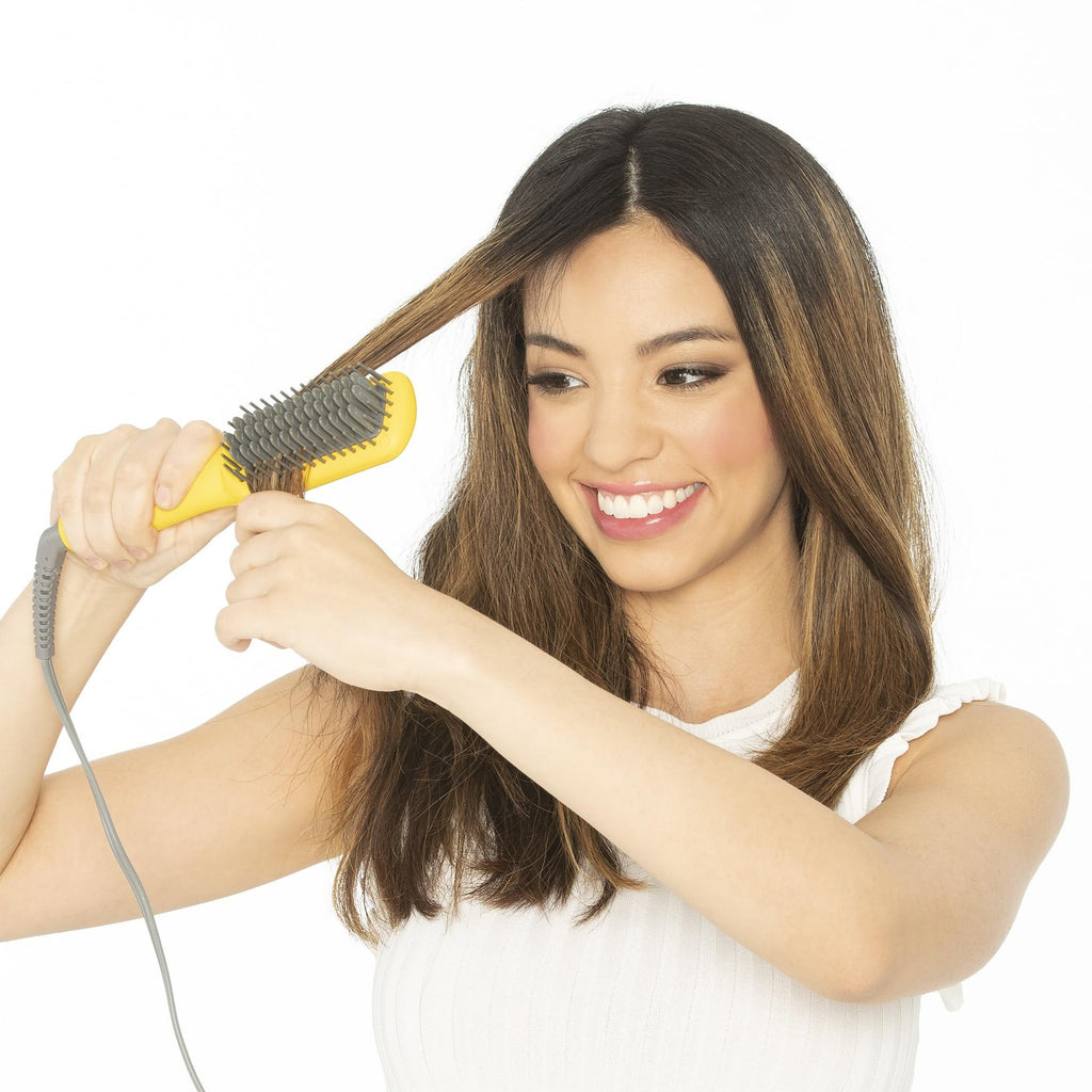 Mini Heated Straightening Brush for Travel - Frizz-Free Hair Styling