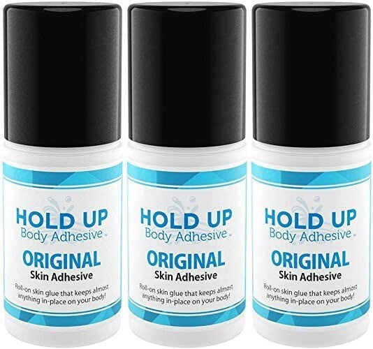 Body Adhesive for Socks & Garments, Roll-On, 3 Pack - Skin-Friendly & Long-Lasting