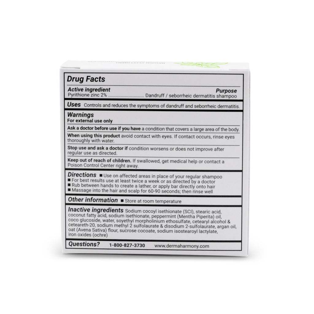 Dandruff & Seborrheic Dermatitis Shampoo Bar - Peppermint, 4 OZ, Pack of 2