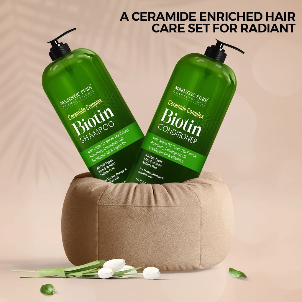 Sulfate-Free Biotin Hair Growth Set with Essential Oils - Color Safe & Gentle