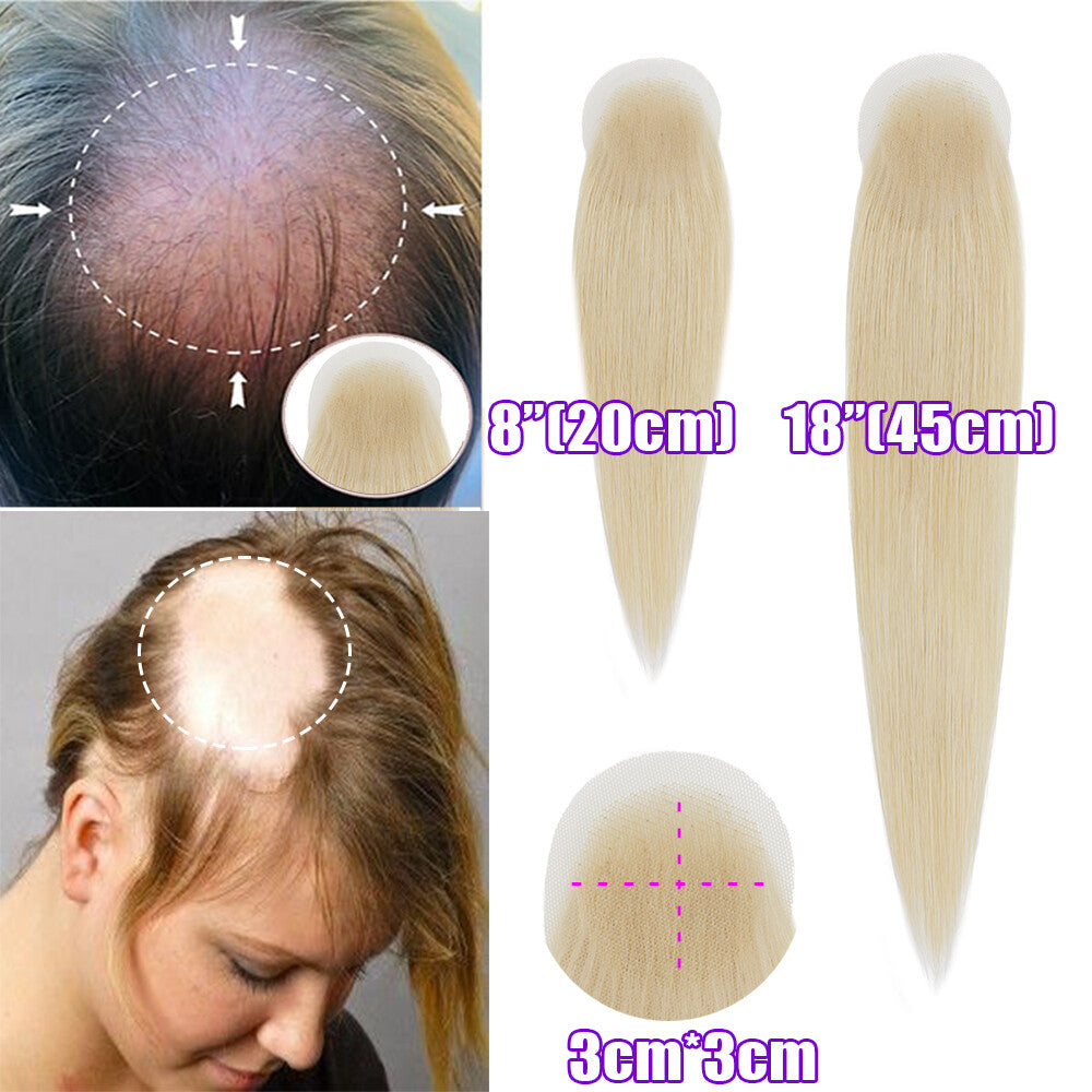 Full Lace Hair Cover-up Tape Patches for Hair Loss & Alopecia, Human Hair