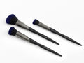 Midnight Blue Pro Trio Makeup Brush Set for Foundation, Blush & Highlighter