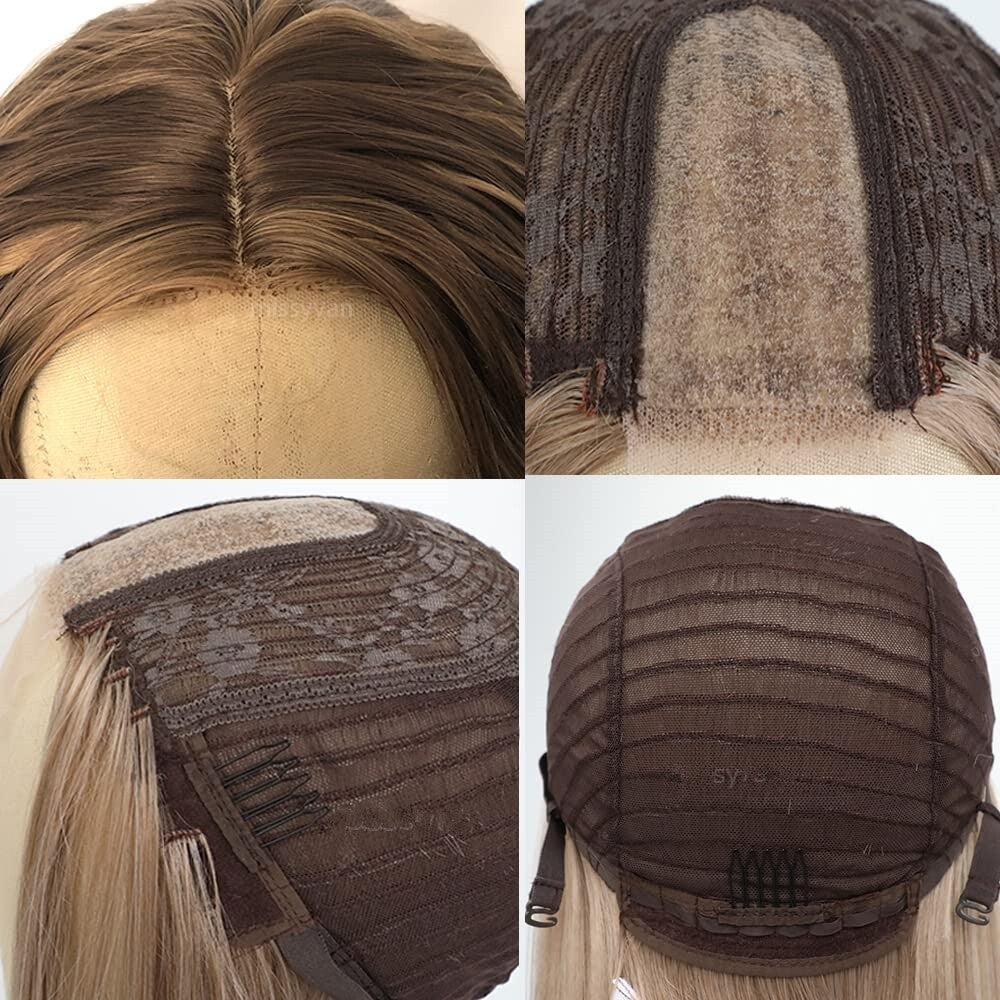 Women Long Lace Front Wigs Straight Synthetic Hair Heat Resistant 180% Density