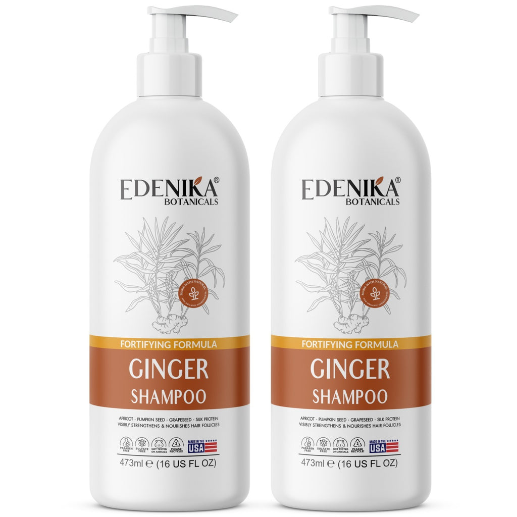 Biotin & Ginger Root Shampoo for Hair Growth - Sulfate Free 16 oz, 2 Pack