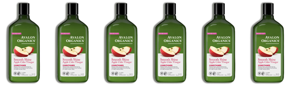 Hair Conditioner Pack - Avalon Organics Smooth Shine Cider Vinegar 6 x 11 oz