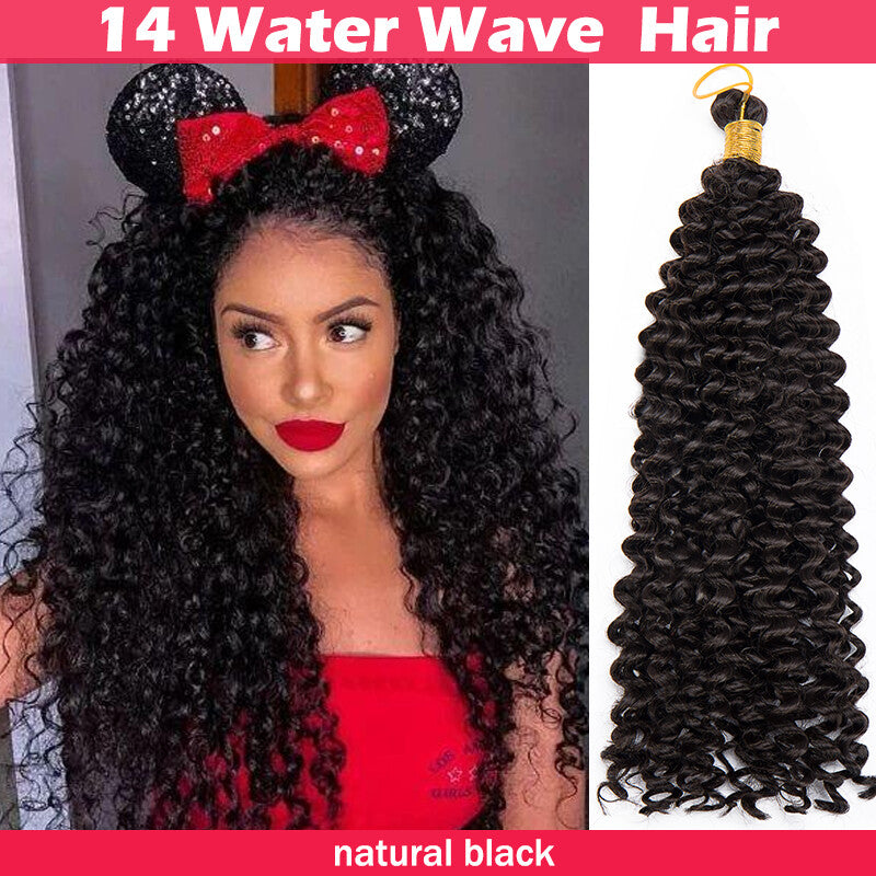 Long Boho Crochet Water Wave Braid Hair Extensions - Curly Synthetic Hair