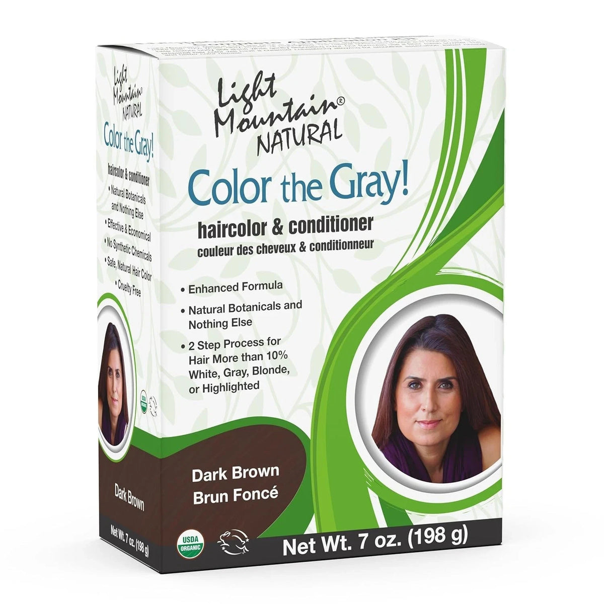 Natural Hair Color & Conditioner Dark Brown 7 oz Pack of 4 - Plant-Based