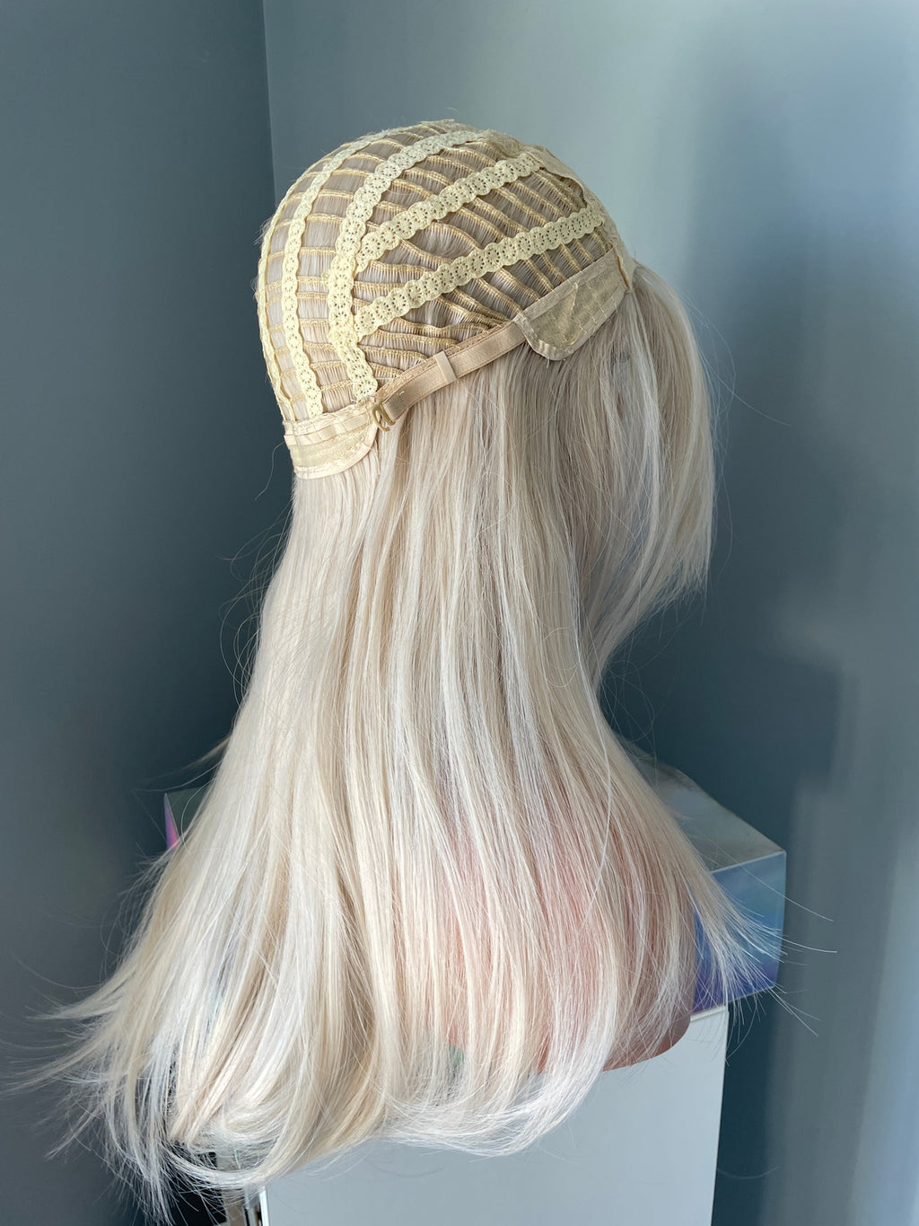 Long Platinum Blonde Straight Wig - 24 Inch Natural Look Synthetic Hair