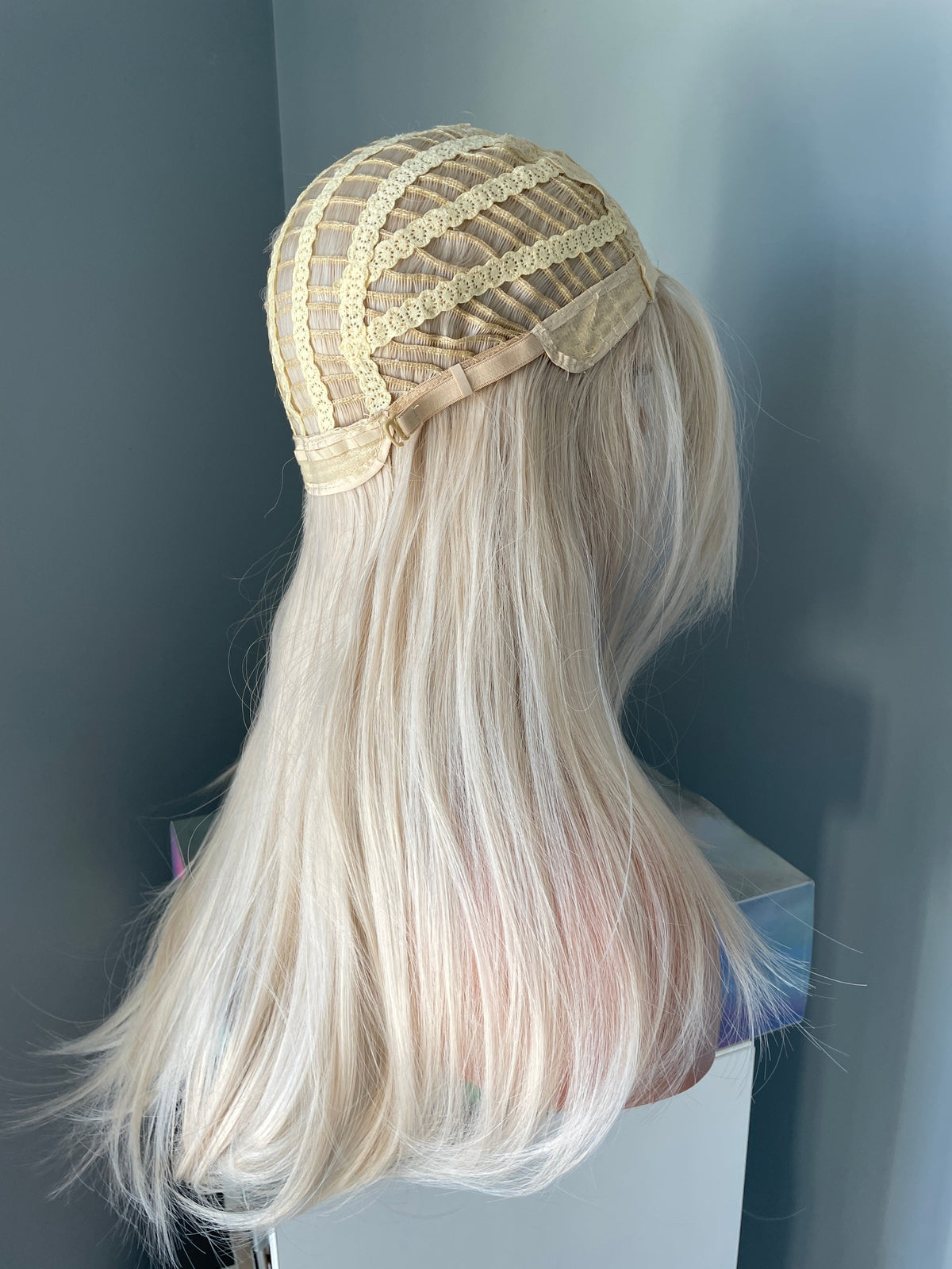 Long Platinum Blonde Straight Wig - 24 Inch Natural Look Synthetic Hair