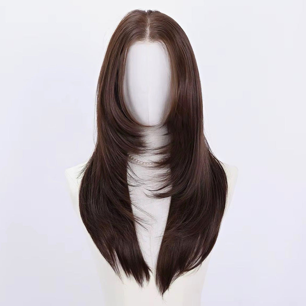 Dark Brown 24-Inch Lace Front Wigs 13x4 Transparent Glueless 150% Density