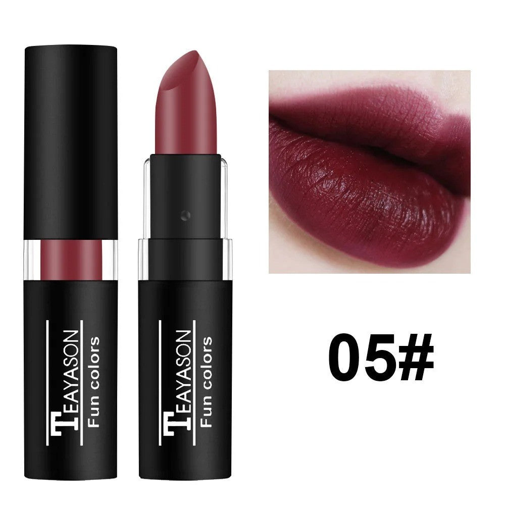 12-Color Matte Waterproof Long Lasting Lipstick Set - Black Blue Purple Green