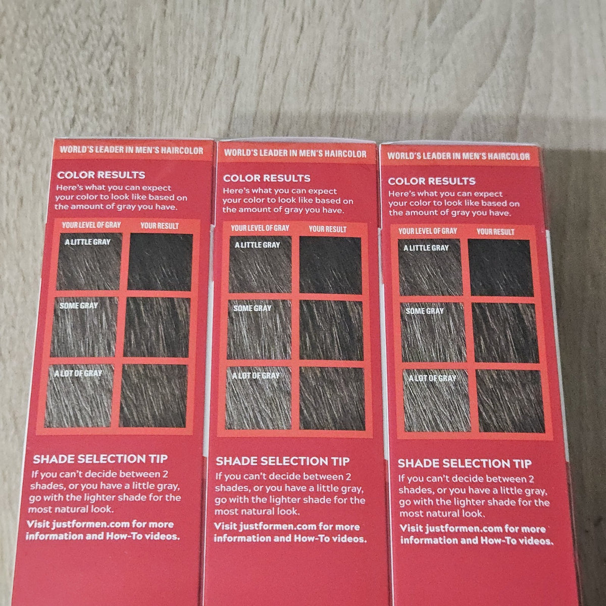 Men's Dark Brown Hair Color Set - Easy Comb-In Permanent Hair Dye - Pack of 3