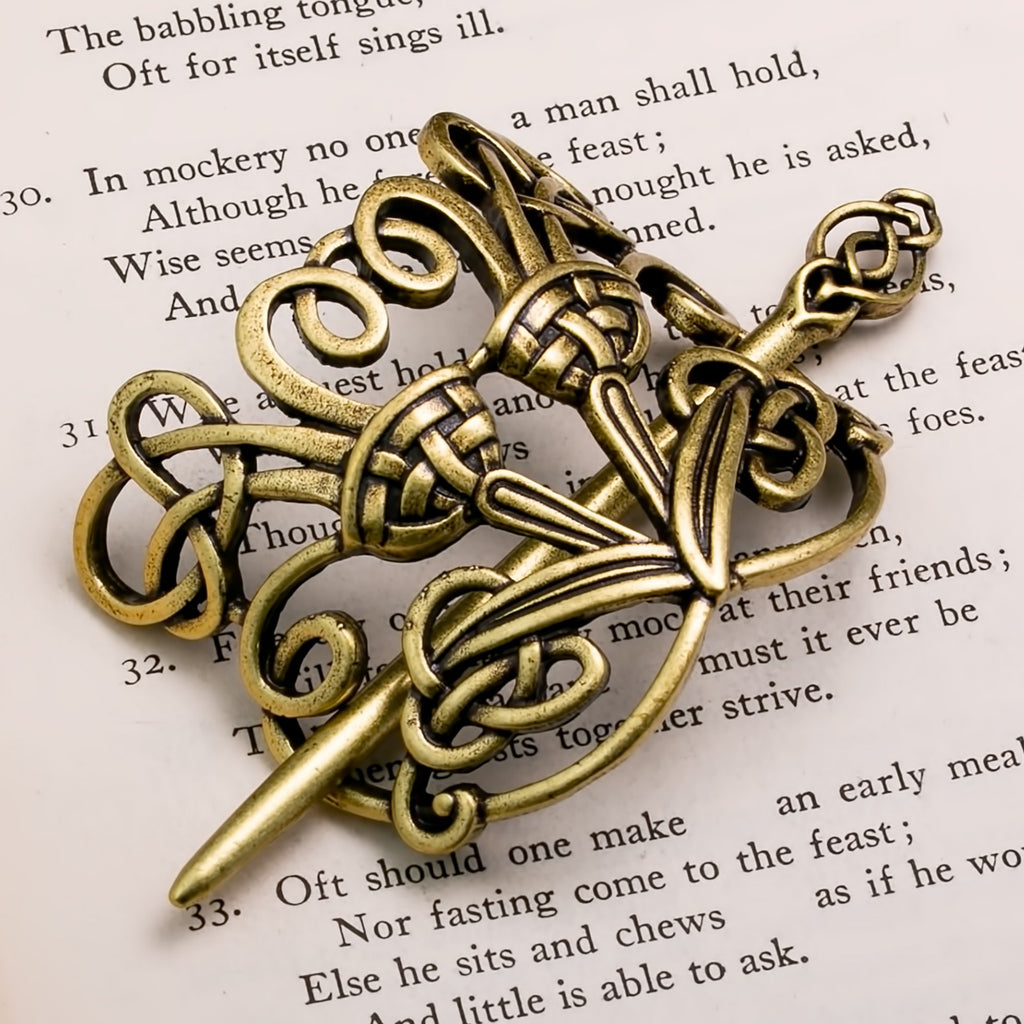Gold Viking Norse Knot Hair Pin Celtic Style Hair Accessory
