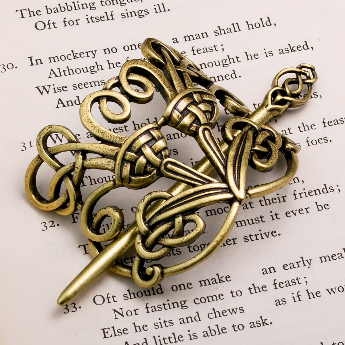 Gold Viking Norse Knot Hair Pin Celtic Style Hair Accessory