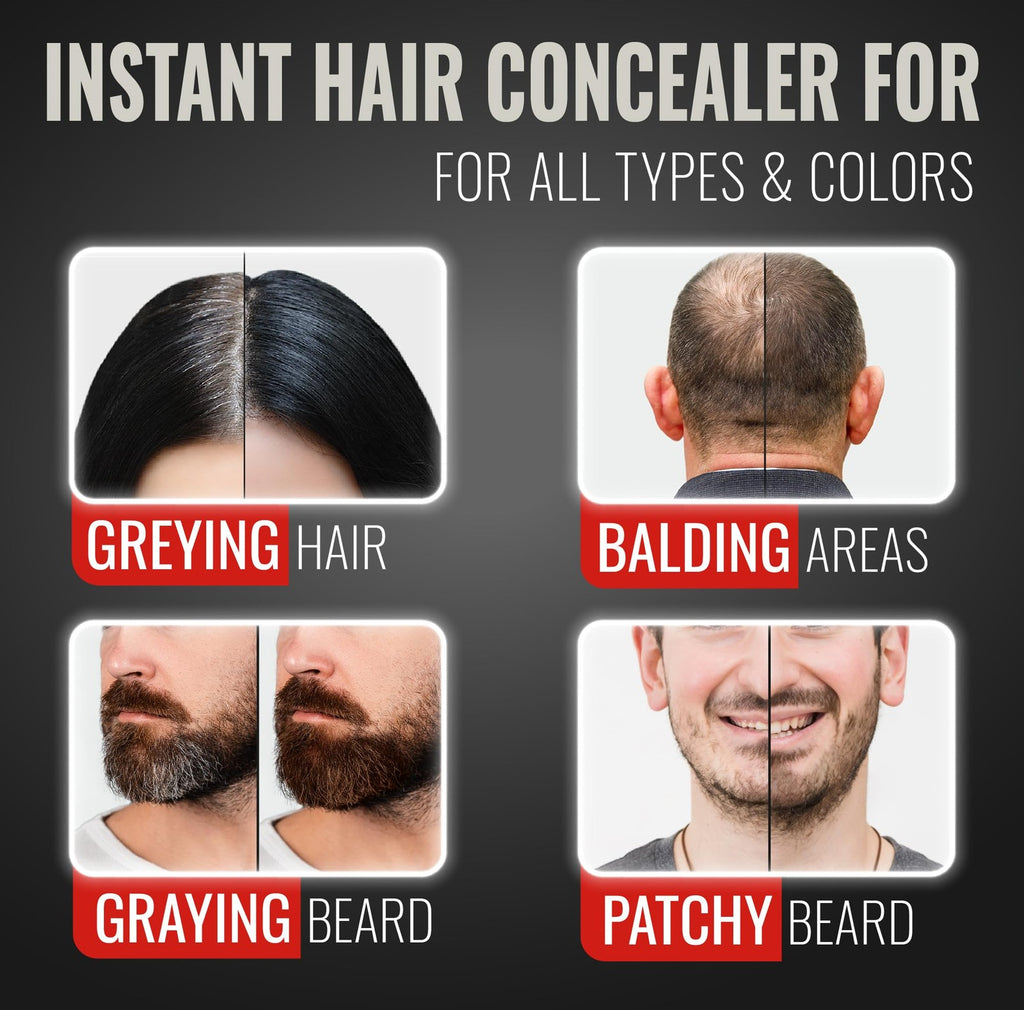 Black Hair Powder Root Touch Up for Gray Hair Cover & Volume - Unisex