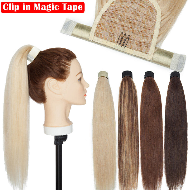Remy Human Hair Ponytail Extensions Claw In Thick 100G for Natural Look