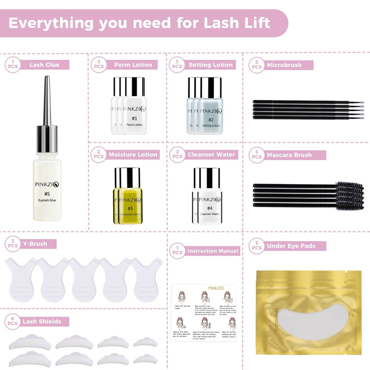 Professional Eyelash Perm Kit for Lash Lift & Curling - Pinkzio