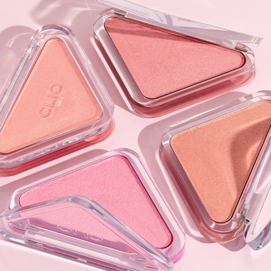 Clio Essential Blush Tap Set with 10 Colors - Soft Powder Finish for Natural Look