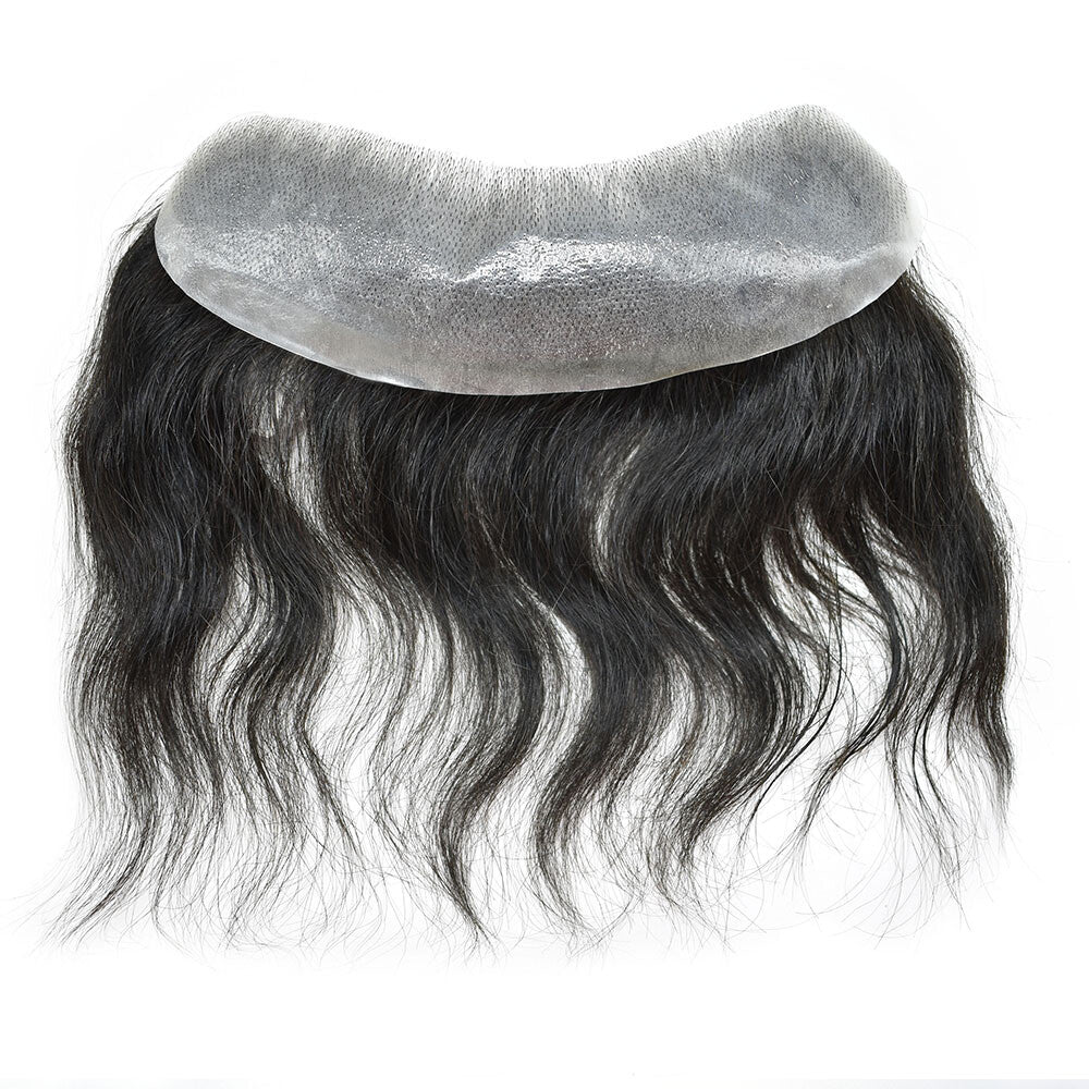Men's Invisible Hair Frontal V-Loop Hairpiece for Receding Hairline