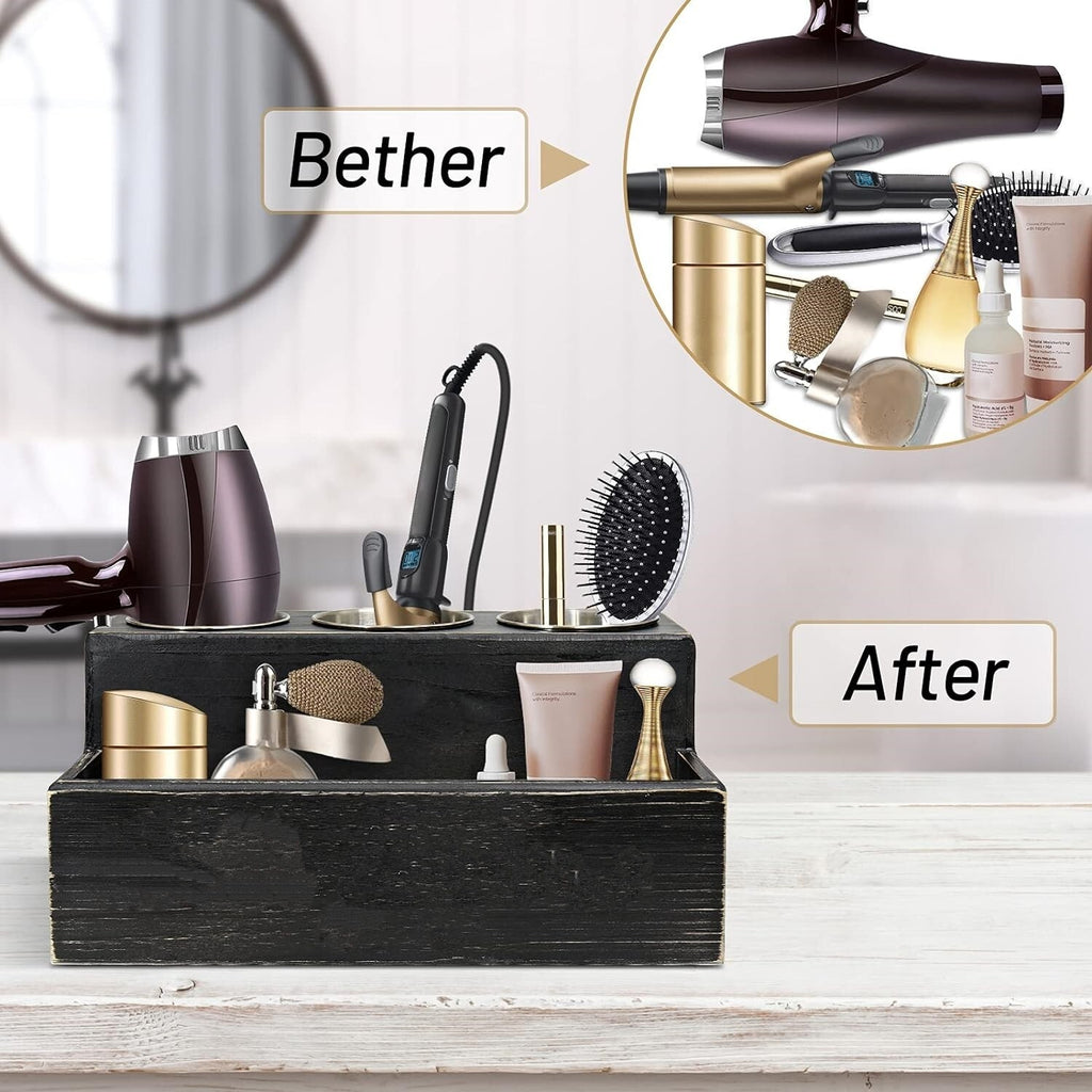 Hair Dryer Organizer Stand with Multiple Compartments for Salon & Bathroom