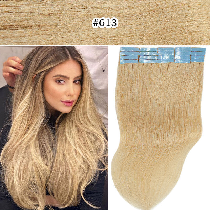 100G Tape-In Remy Hair Extensions Full Head - Russian Human Hair Thick Skin Weft