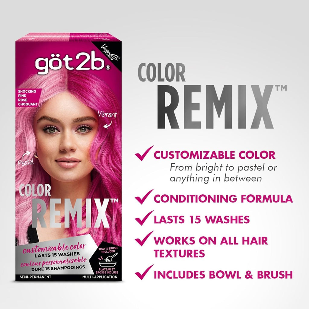 Semi-Permanent Hair Color Kit - Customizable Vibrant Pink Shade