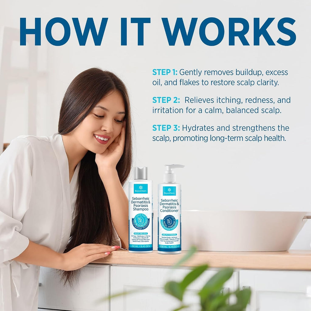 Seborrheic Dermatitis & Psoriasis Scalp Shampoo and Conditioner Set - Herbal Relief
