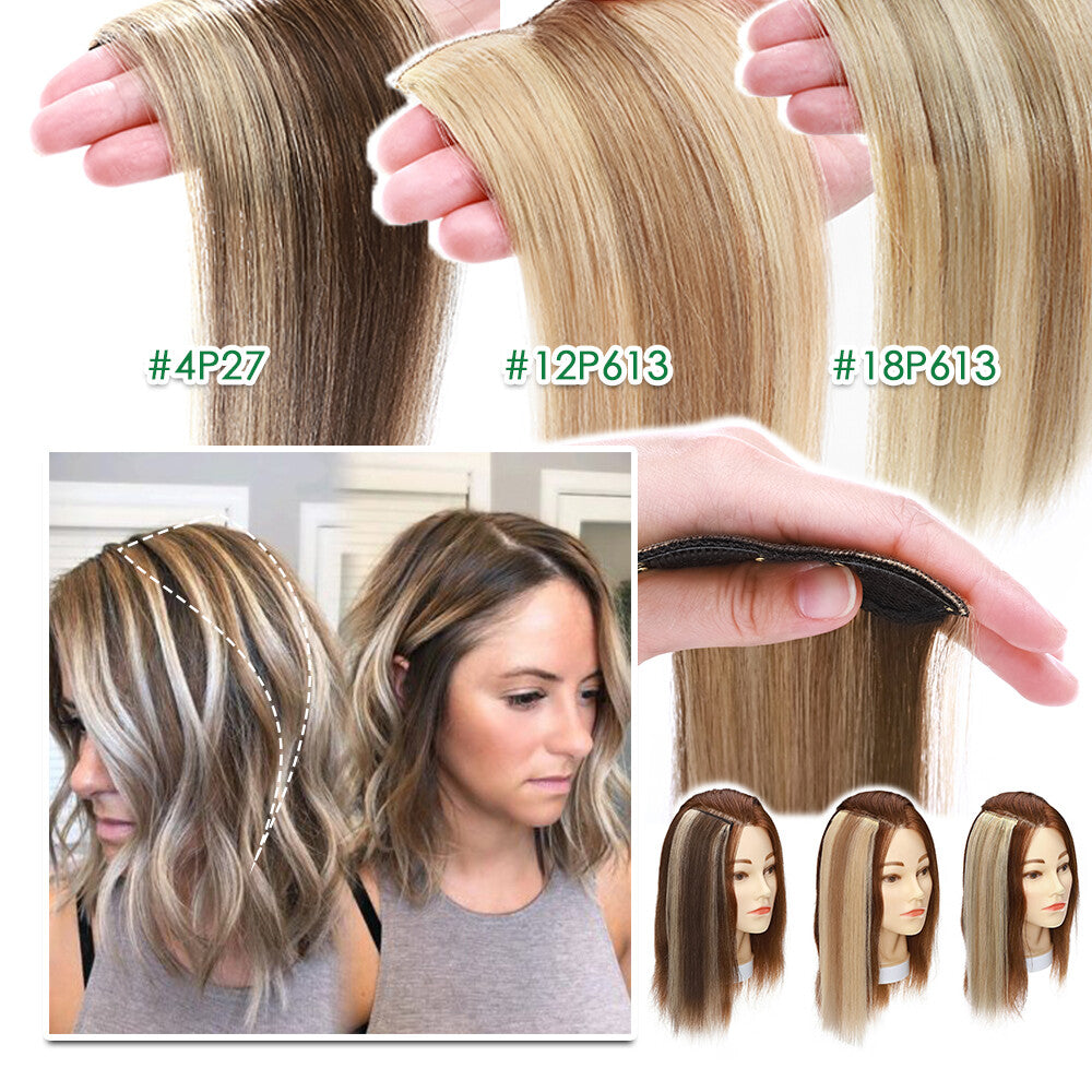 Clip-In Hair Extensions Remy Human Hair Short Topper Multiple Colors & Lengths