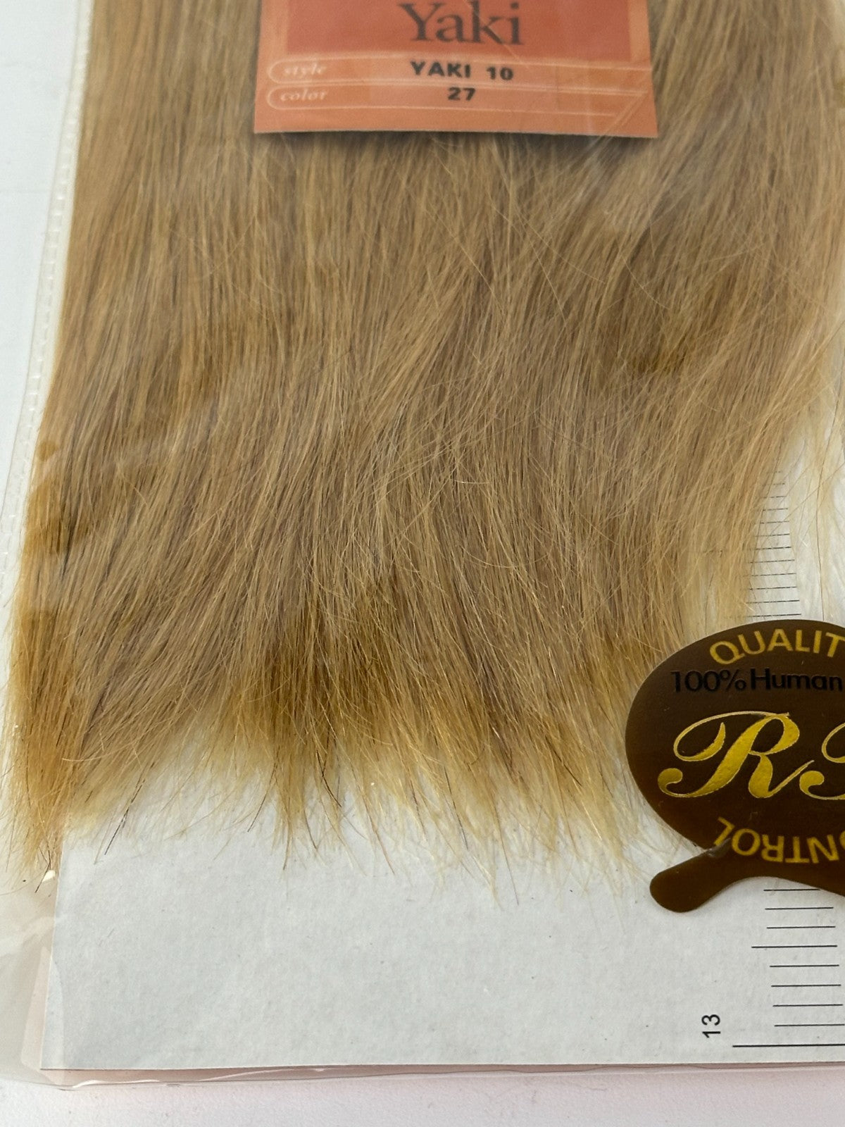 10-Inch Human Hair Yaki Extensions Blonde Color 27 Tangle-Free