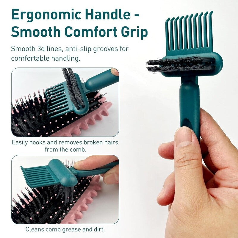 2-in-1 Hairbrush Cleaner Tool for Hair, Keyboard & Home Use