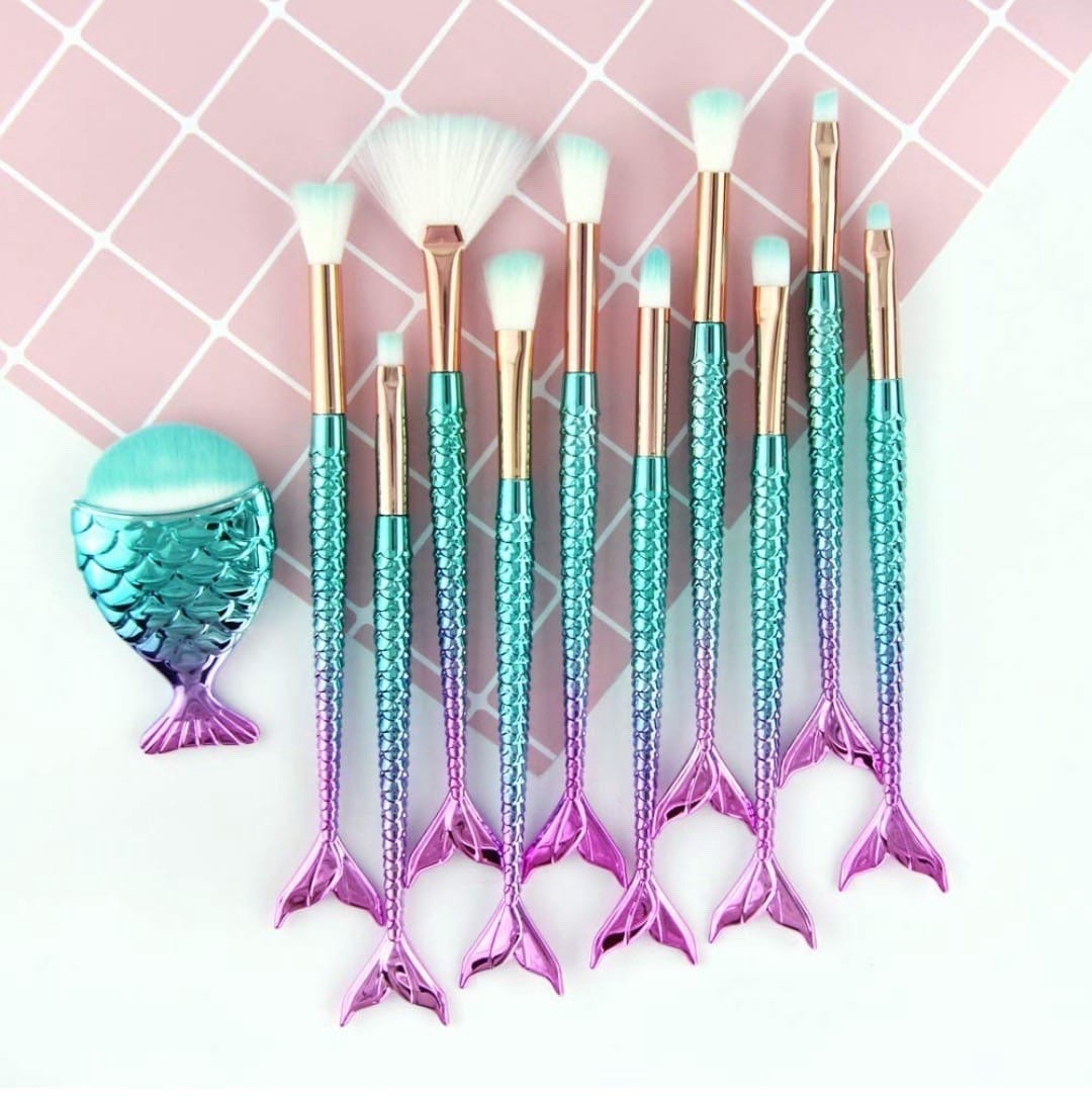11-Piece Makeup Brush Set for Face and Eyes - Cosmetic Tools