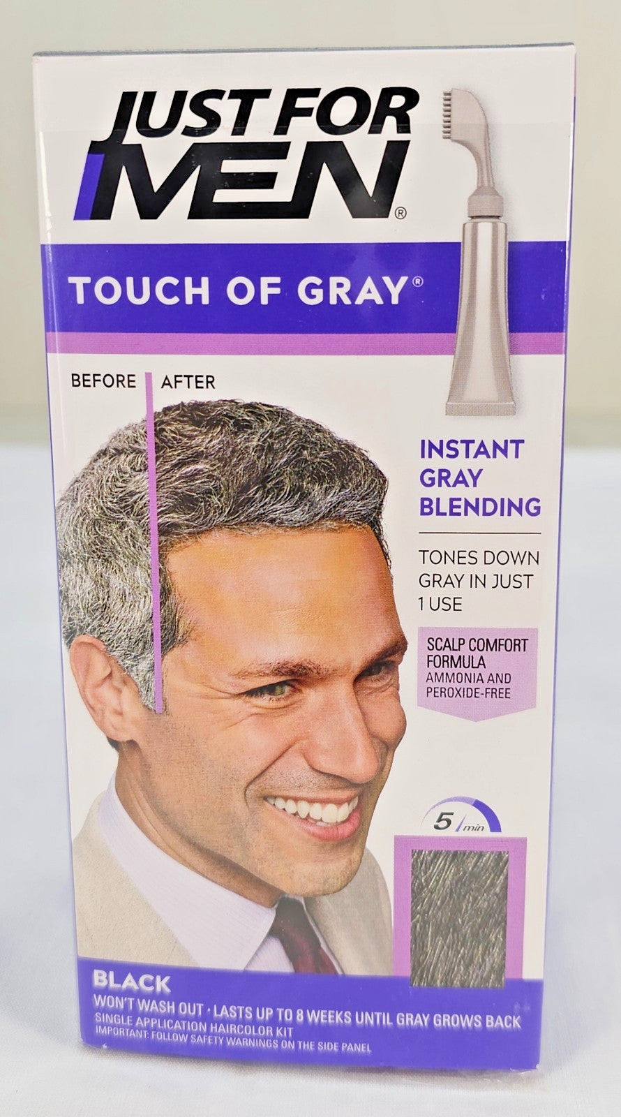 3 Pack Hair Coloring Kit - Touch of Gray Black Hair Dye with Applicator