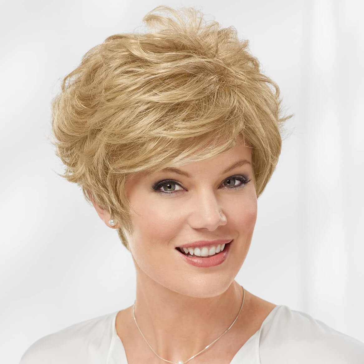 Voluminous Short Synthetic Wig with Wavy Layers and Bangs – Multiple Colors