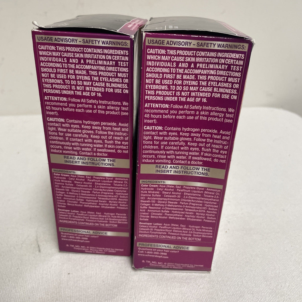 Schwarzkopf Keratin Anti-Age Hair Color Permanent 1.1 Midnight Black - Pack of 2