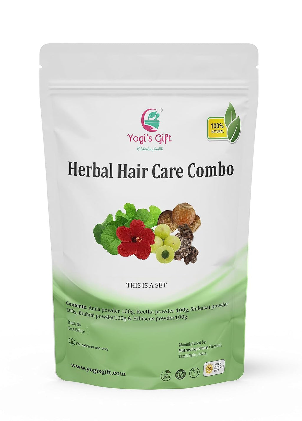 Herbal Hair Care Pack of 5 - Natural Ayurvedic Hair Masks for Hair Fall & Dandruff