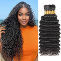 Deep Wave Human Braiding Hair 150g 6 Bundles 20 Inch for Boho Braids