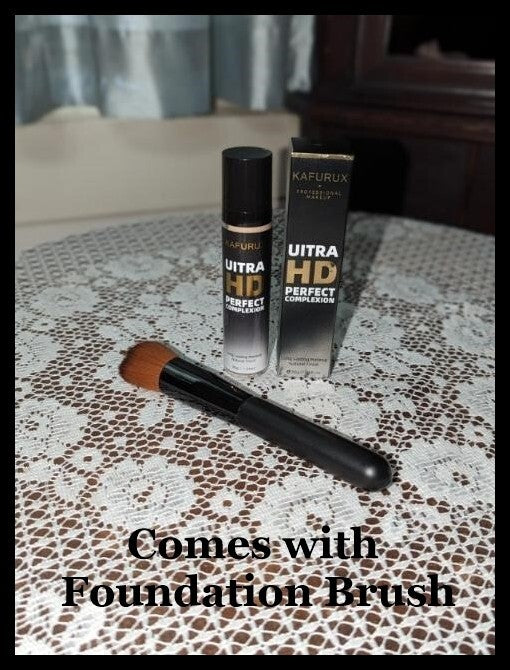 Professional Full Coverage Liquid Foundation with Brush - Waterproof & Long Lasting