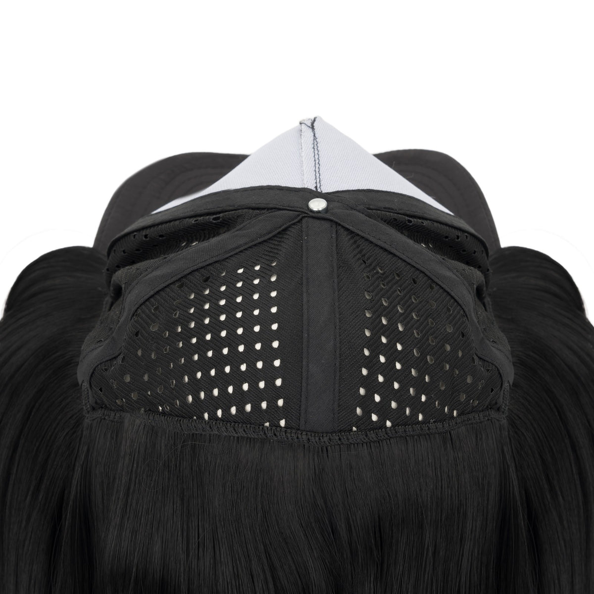 Quick Dry Baseball Cap with Attached Synthetic Hair for Women - Casual Summer Style