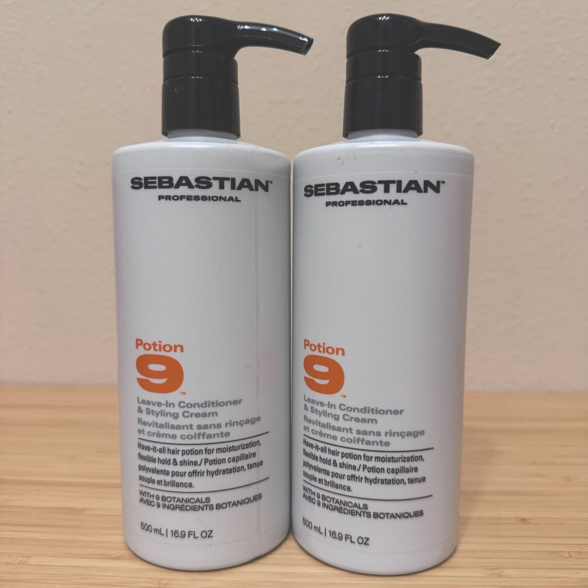 Sebastian Potion 9 Wearable Styling Treatment Set of 2 - Moisturizing Hair Care, 16.9 oz Each