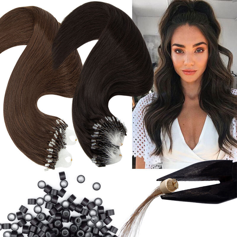 Micro Loop Hair Extensions 300PCS - Remy Human Hair for Natural Look