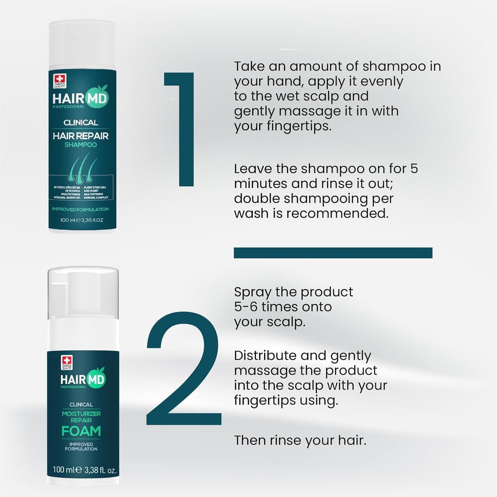 Post-Transplant Hair Care Set - Shampoo & Moisturizing Foam for Scalp