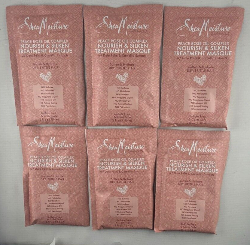 Shea Moisture Peace Rose Oil Complex Nourishing Silken Hair Mask 6 Pack