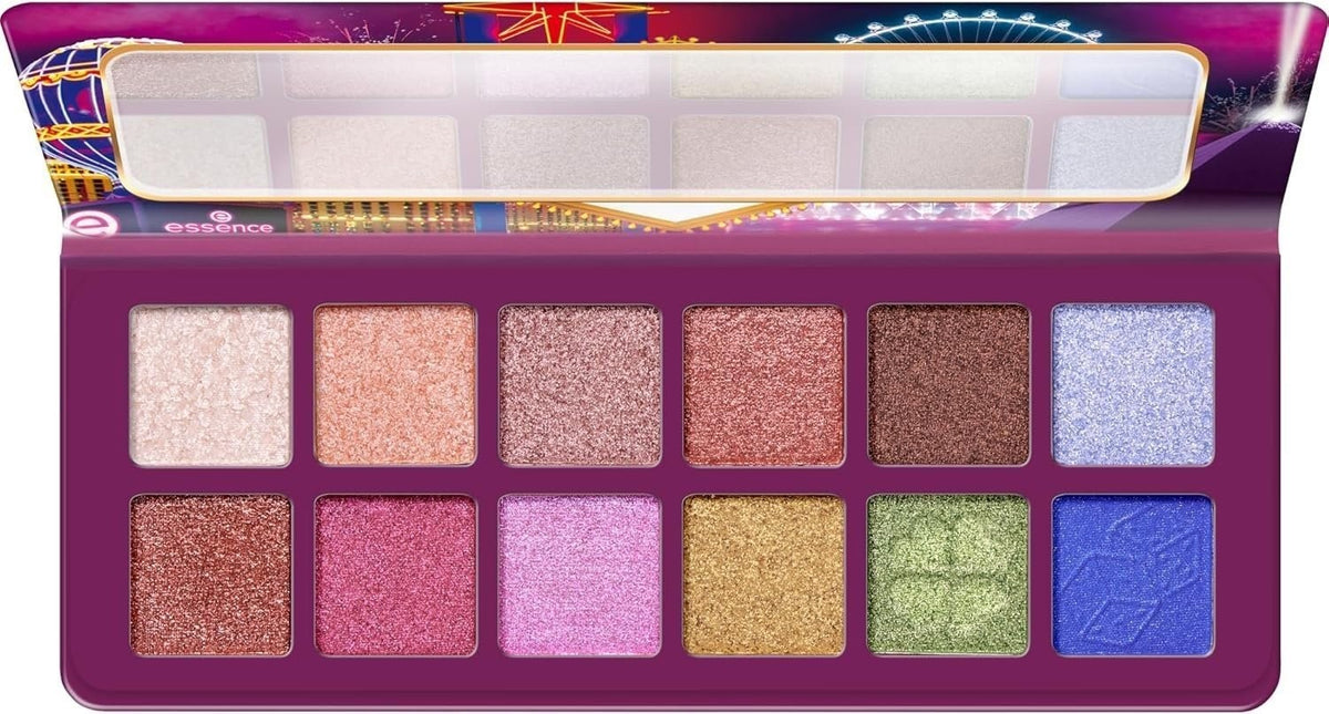 12 Shade Eyeshadow Palette - Bright Neon, Glitter & Shimmer Colors for Creative Makeup