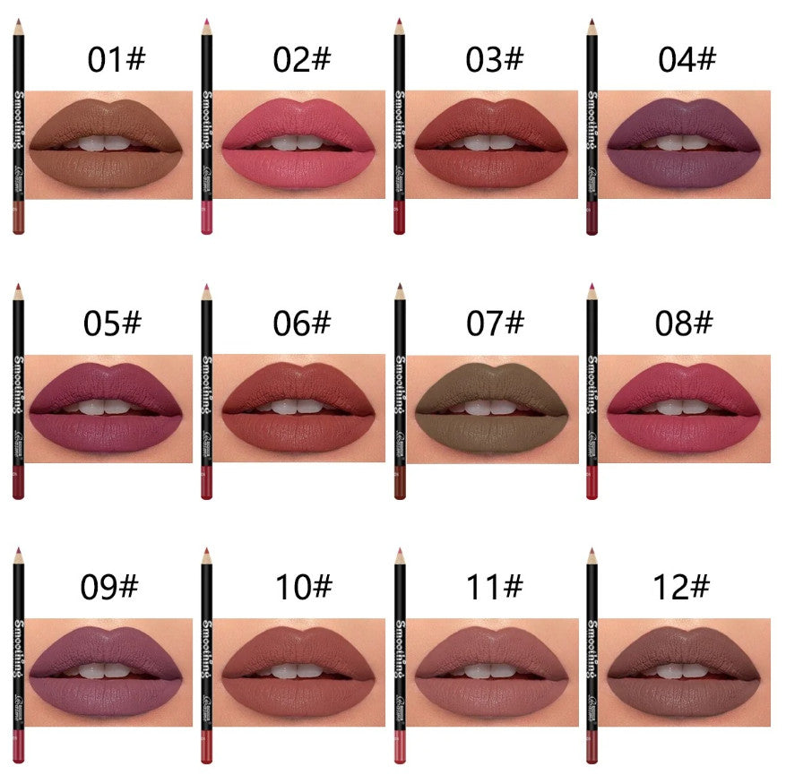 12-Piece Matte Lipstick and Lip Liner Set Long Lasting Makeup Kit for Valentines