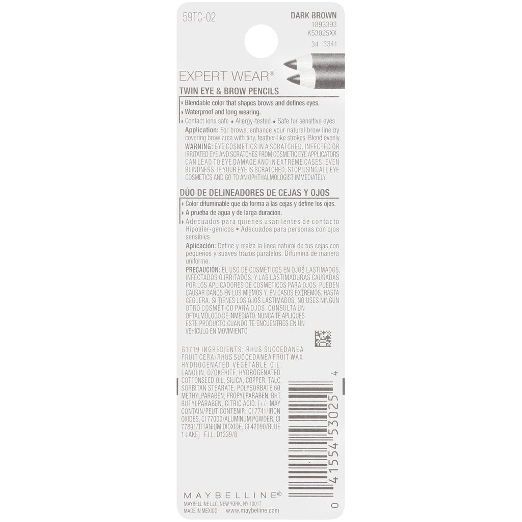 Waterproof Dual Eye and Brow Pencil - Dark Brown 102