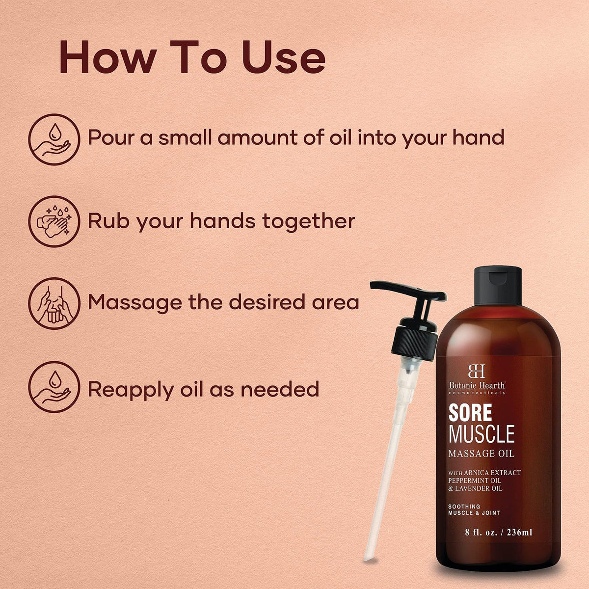 Muscle & Joint Relief Massage Oil - Hydrating Essential Oil Blend, 8.7 Fl Oz