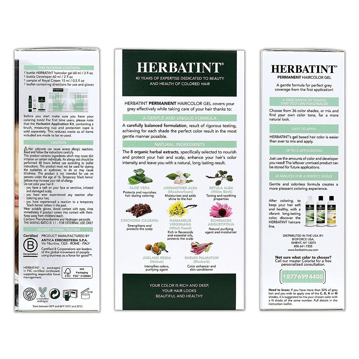 Herbatint Herbal Permanent Hair Color Gel 7M Mahogany Blonde, 4.5 oz