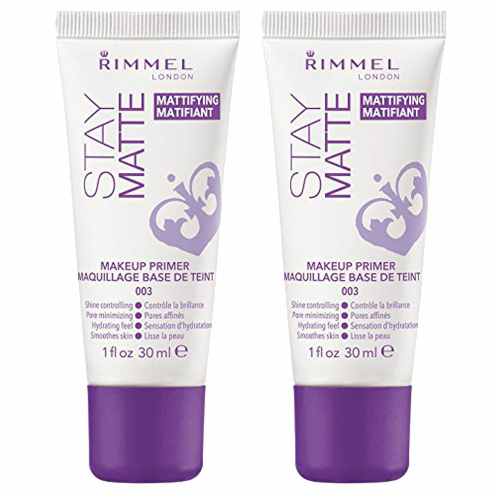 (2 Pack) Rimmel Matte Primer for Face, Long-Lasting Shine Control & Pore Minimizer