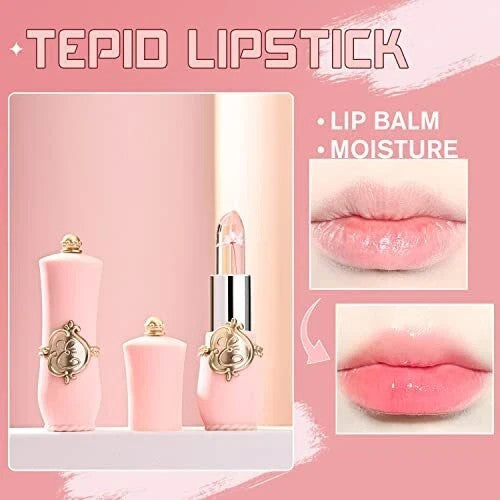 6 Pcs Flower Jelly Lipstick Set - Color Changing Moisturizer & Long Lasting Gloss