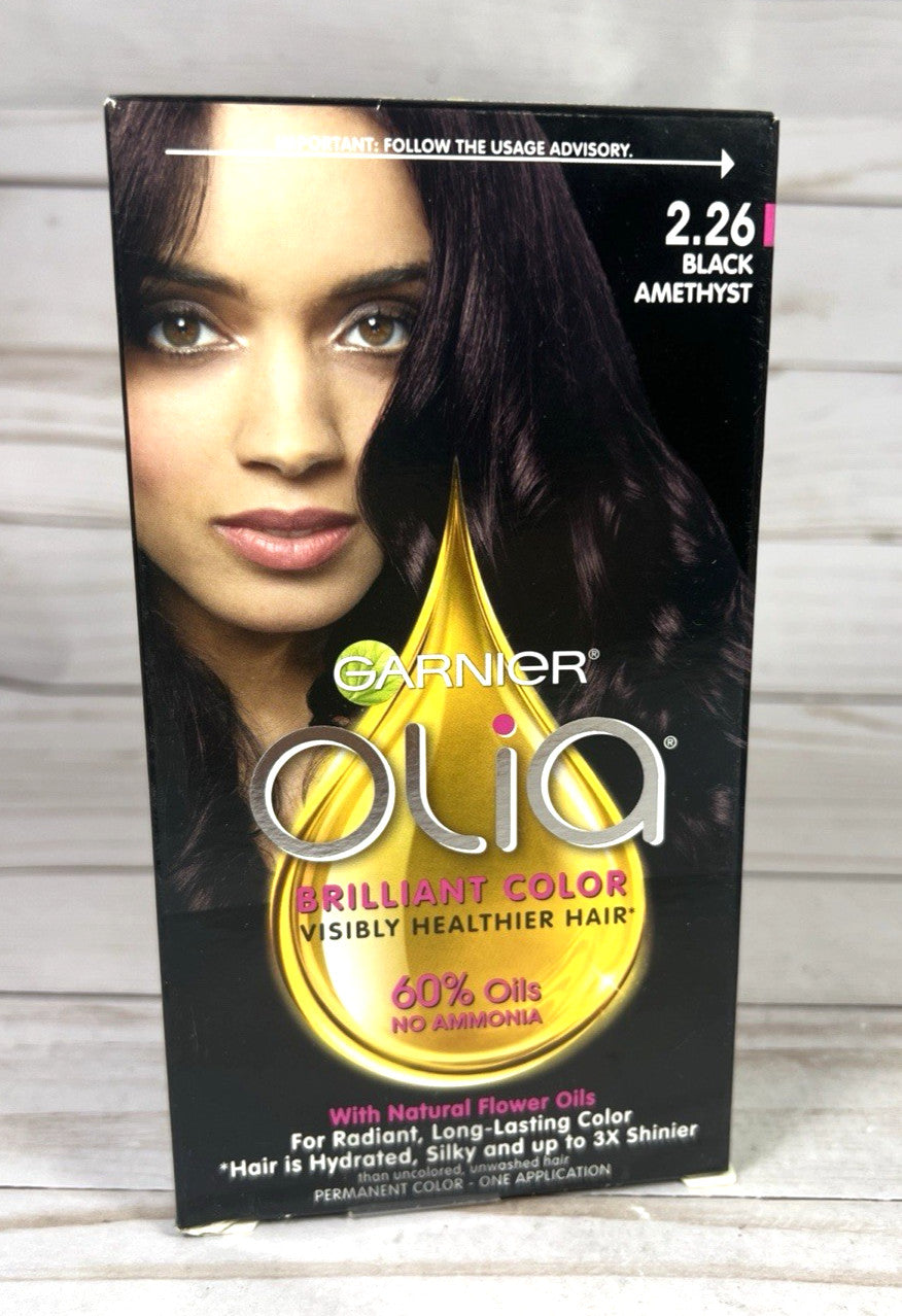 Garnier Olia Black Amethyst Permanent Hair Color No Ammonia - Pack of 3